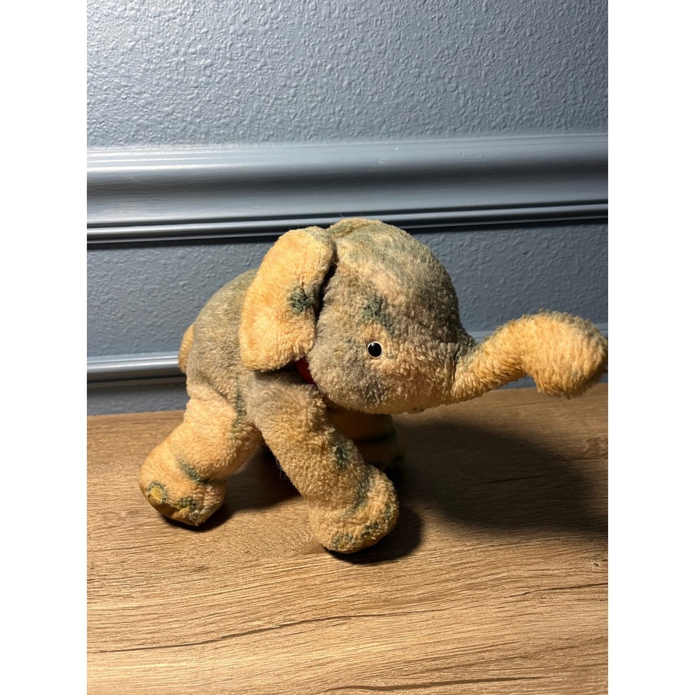 Steiff Vintage Plush Elephant Stuffed Animal Red Collar Collectible Toy‎